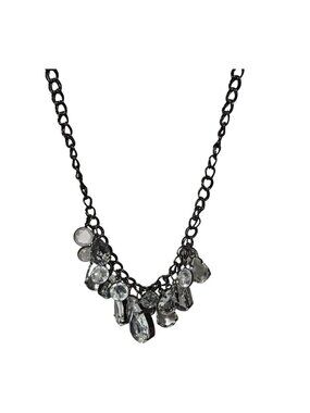 Express Crystal Cluster Necklace Statement Chunky Black Chain Fashion Jewelry